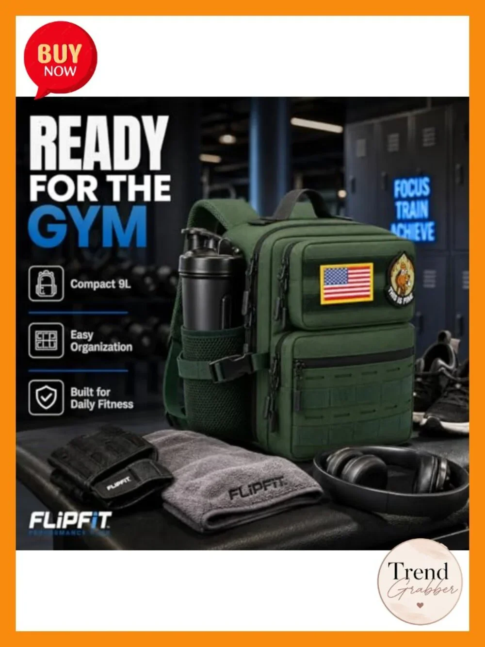 9L Mini Tactical Backpack Waterproof Oxford 1000D Polyester Gym Hiking Daypack